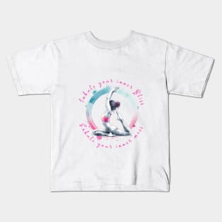 Pigeon Yoga Pose - Inhale Exhale - yoga gift Kids T-Shirt